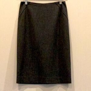 Capacity Unlimited Charcoal Grey Wool slim pencil skirt.